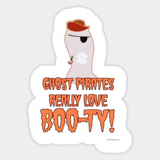 Ghost Pirate Booty Funny Halloween Character Sticker